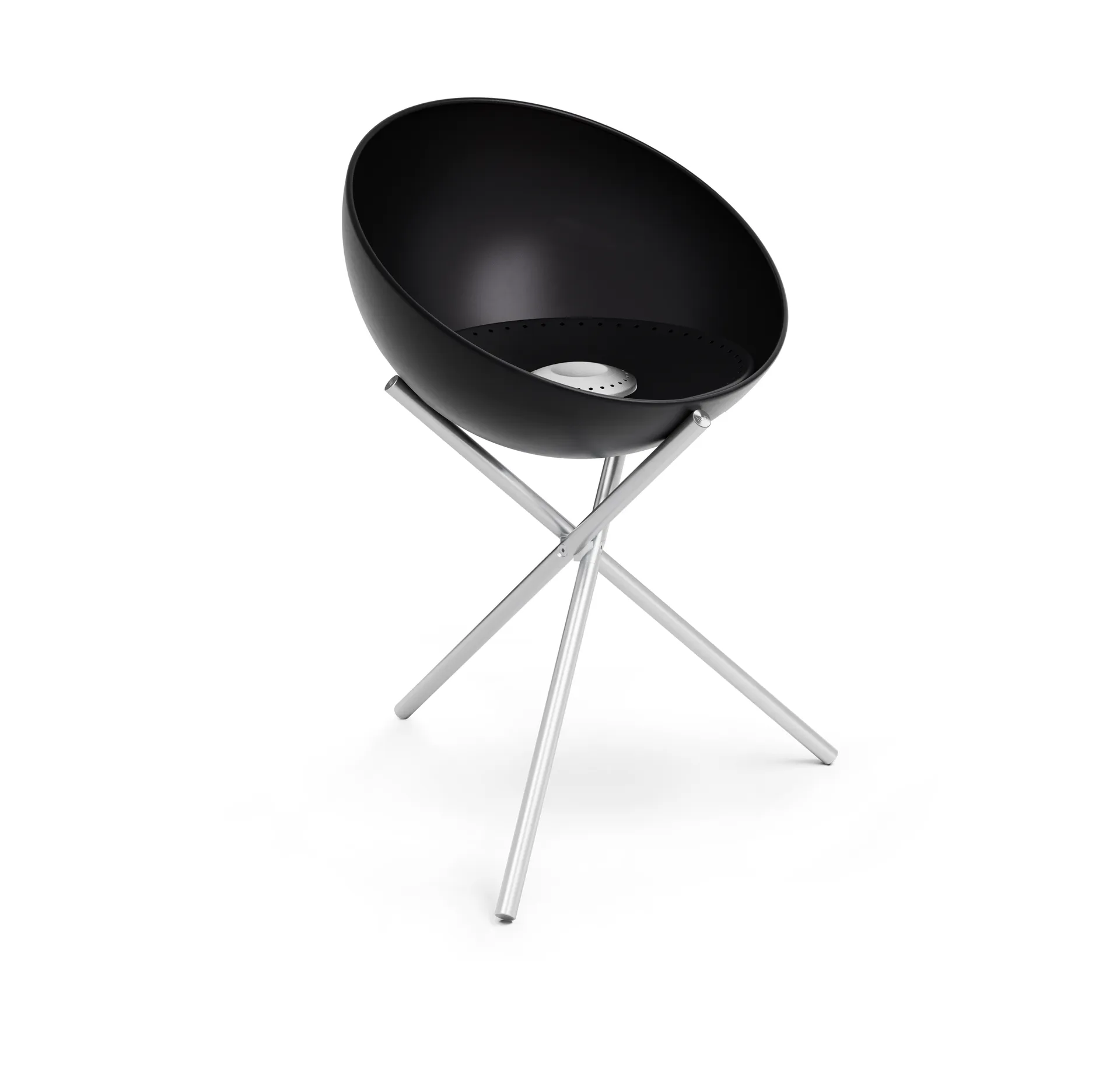 BOWL 57 ildsted, Sort-sølv, tripodstativ Höfats