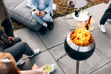 MOON 45 ildsted - Sort-sølv, højt stativ - Höfats