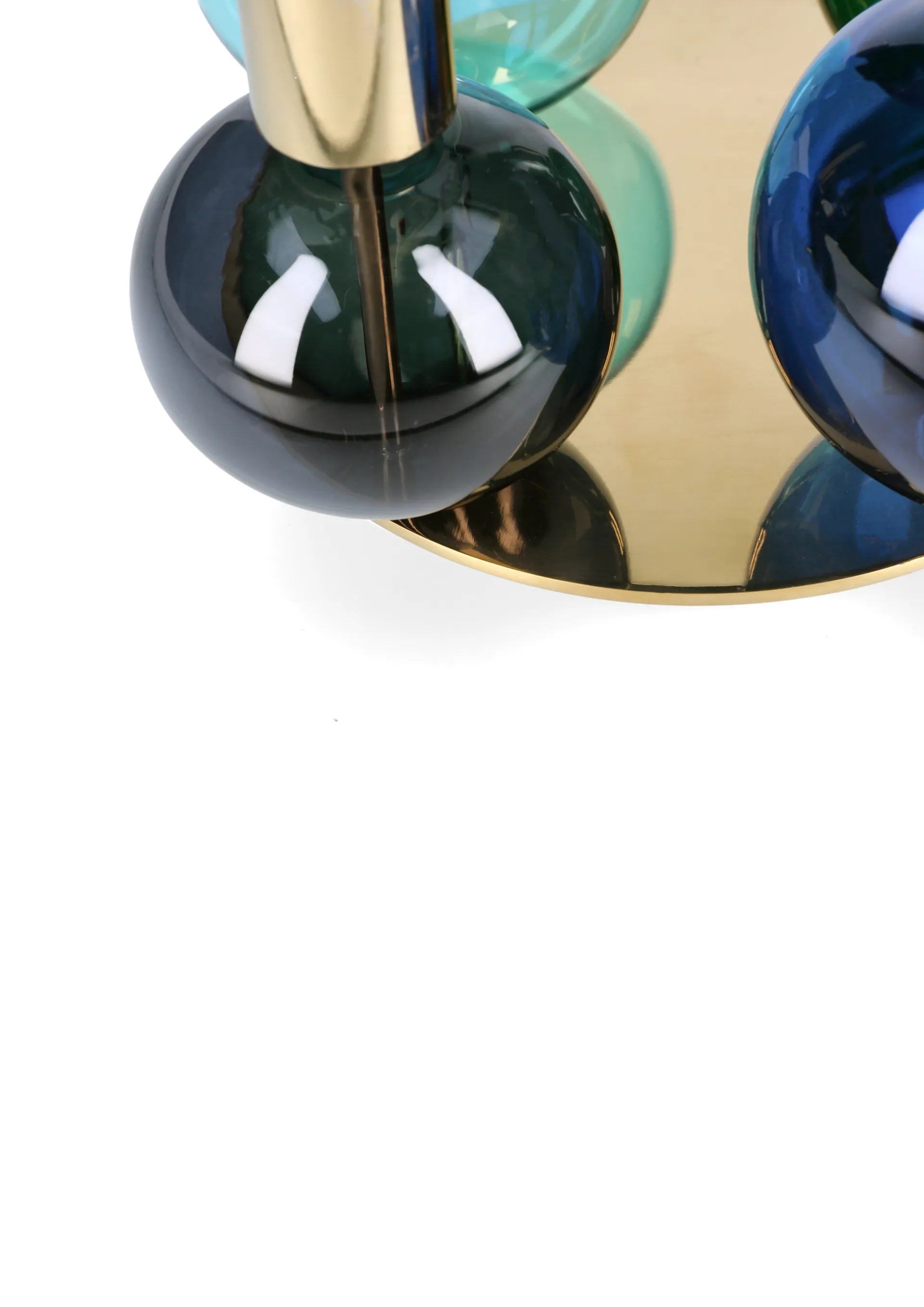 Bubble 4-armet lysestage Ø17,5x12 cm, Blå-grøn-smoke Holmegaard