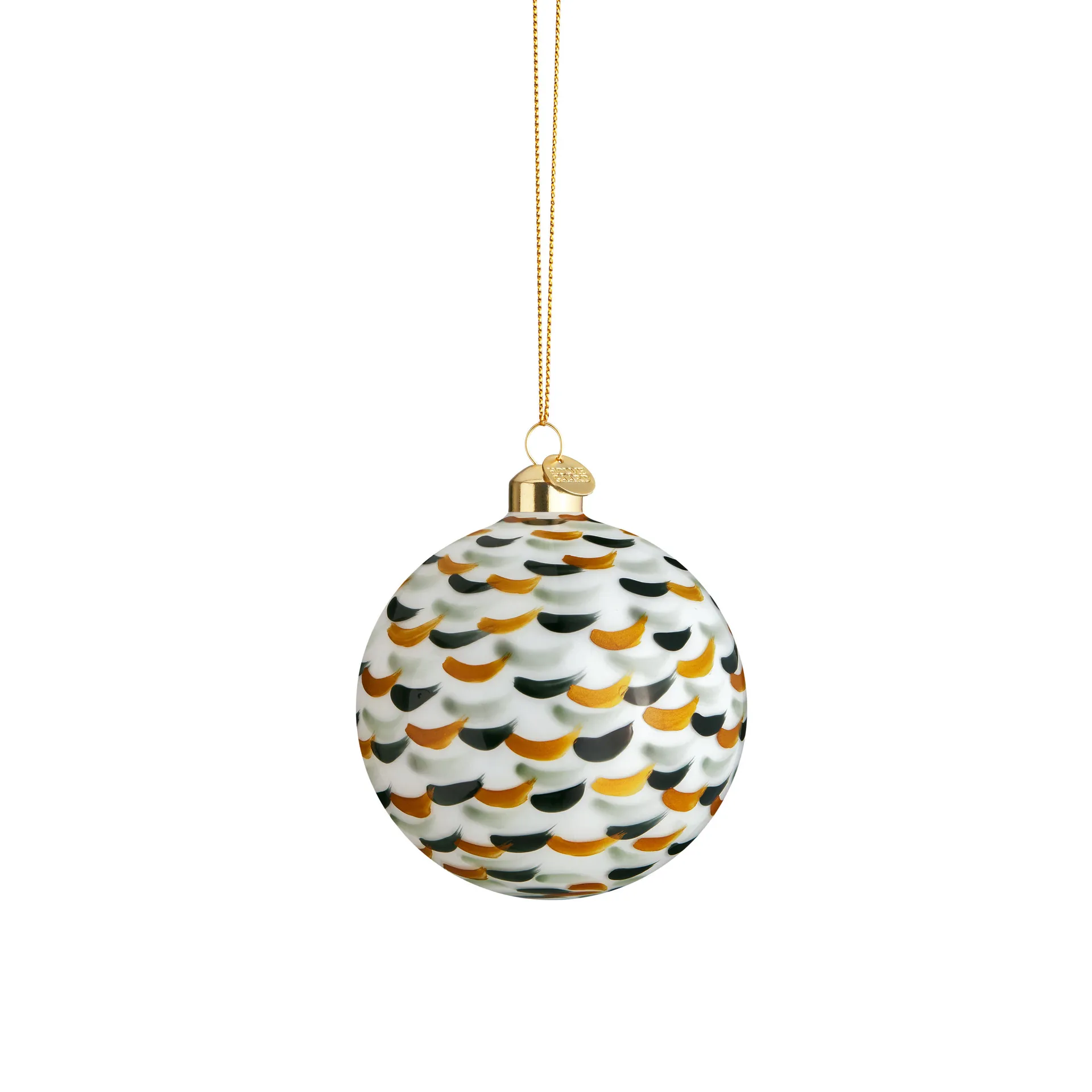 Souvenir julekugle penselstrøg Ø8 cm, Grøn Holmegaard