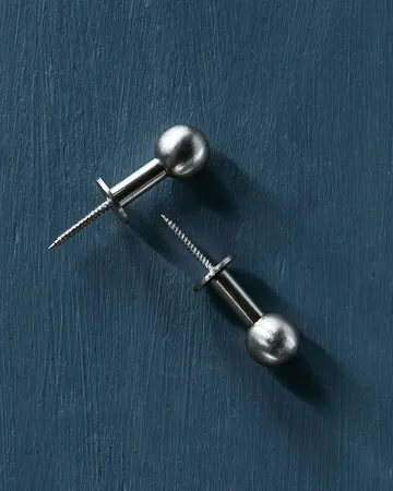 Ball knage 2-pak - Sølvfinish, Ø4x2 cm - House Doctor