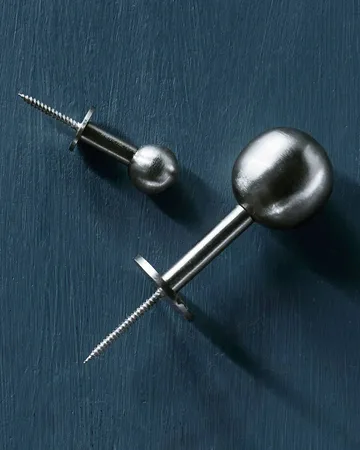 Ball knage 2-pak - Sølvfinish, Ø4x2 cm - House Doctor