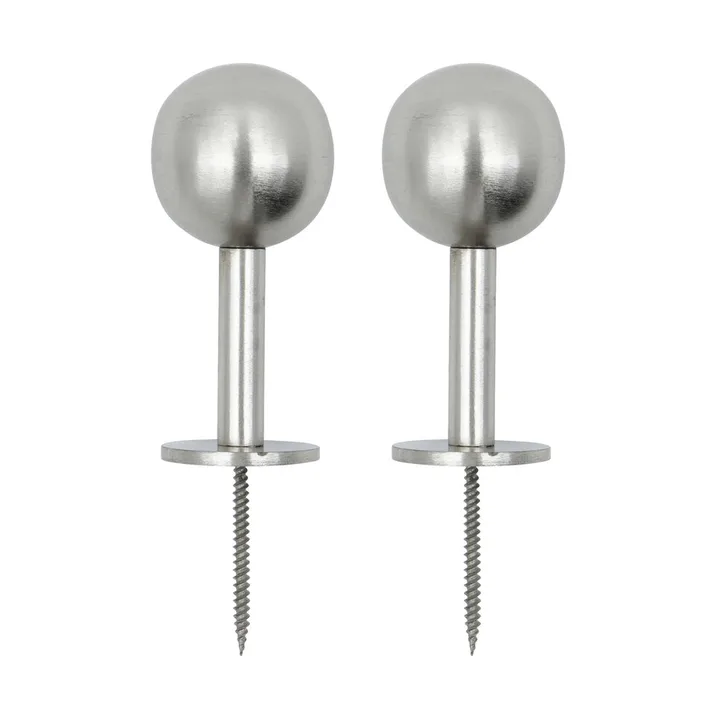 Ball knage 2-pak - Sølvfinish, Ø8x4 cm - House Doctor