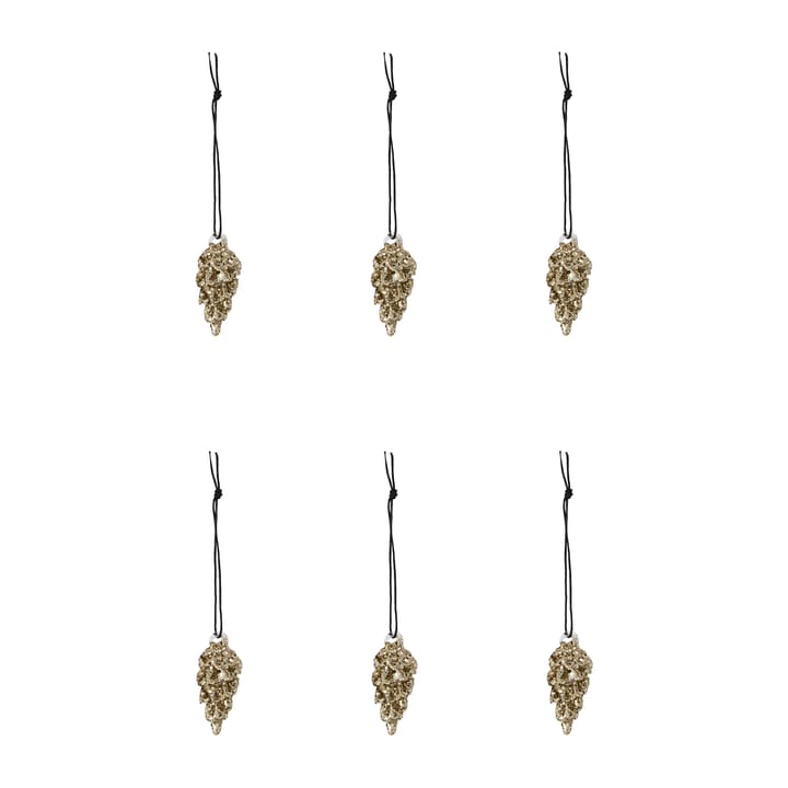 Cone juleophæng 5,5 cm 6-pak, Guld House Doctor