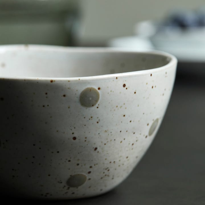 Dots skål Ø12 cm, Hvid/Grønne prikker House Doctor