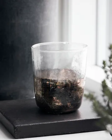 Gem fyrfadsstage Ø9 cm - Clear/Grey - House Doctor