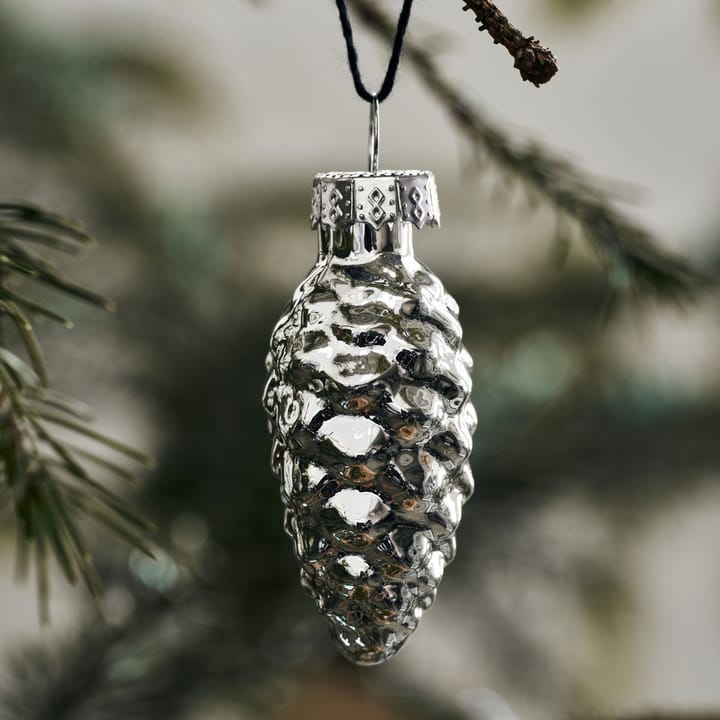 Glint juletræsophæng 5,8 cm 6-pak, Silver House Doctor
