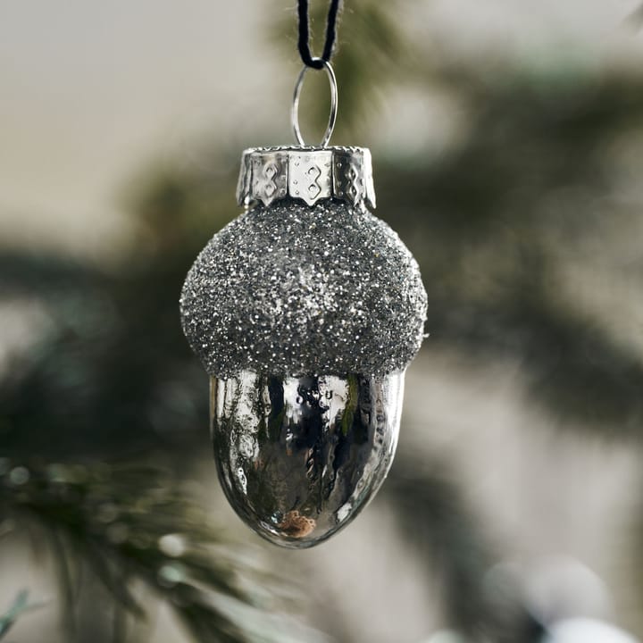 Glint juletræsophæng 5,8 cm 6-pak, Silver House Doctor
