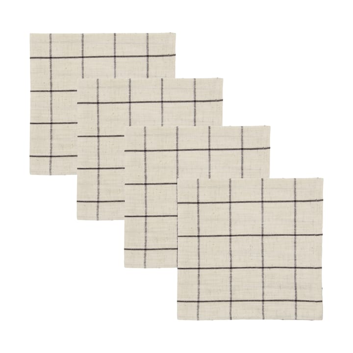 Join stofserviet 40x40 cm 4-pak - Sort-off white - House Doctor