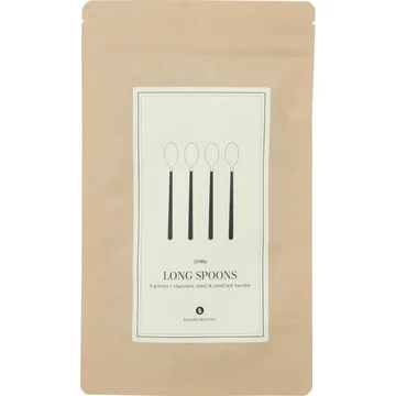 Ox lang ske 4-pak - Sort-sølv - House Doctor