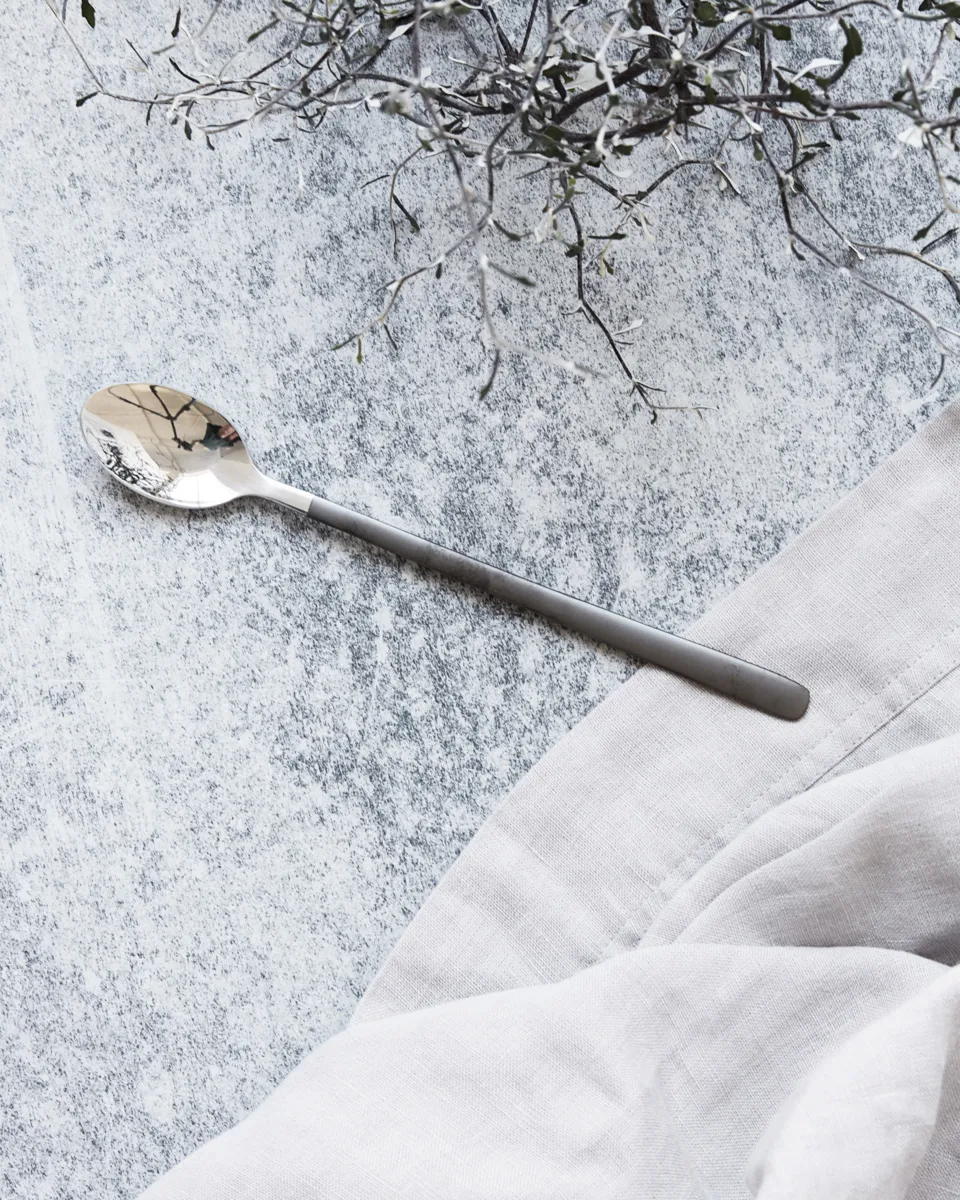 Ox lang ske 4-pak, Sort-sølv House Doctor