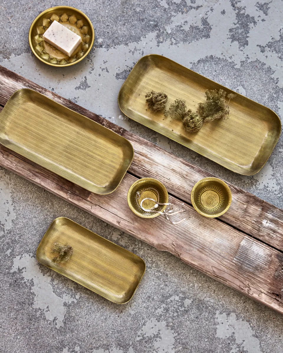 Plato dekorationsbakke 3 dele, Gylden House Doctor