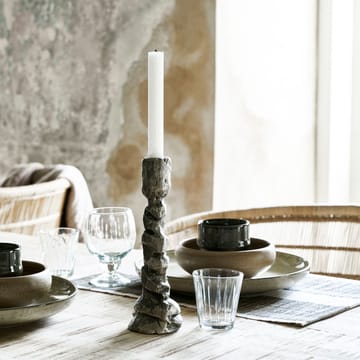 Raku lysestage antiksølv - 25 cm - House Doctor