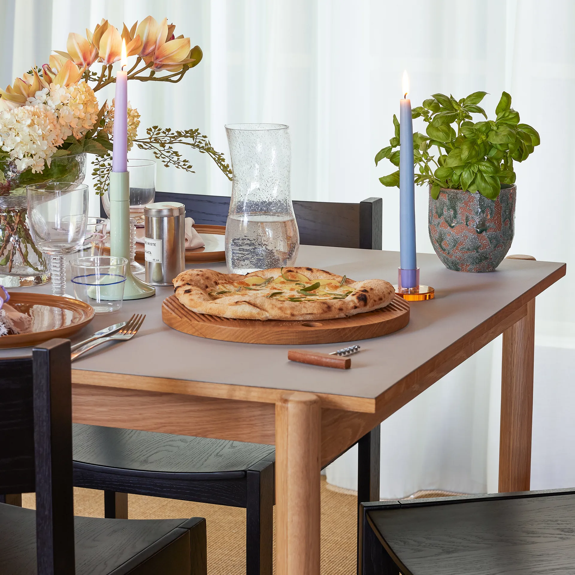 Astra lysestage small, Blue-green Hübsch Interior