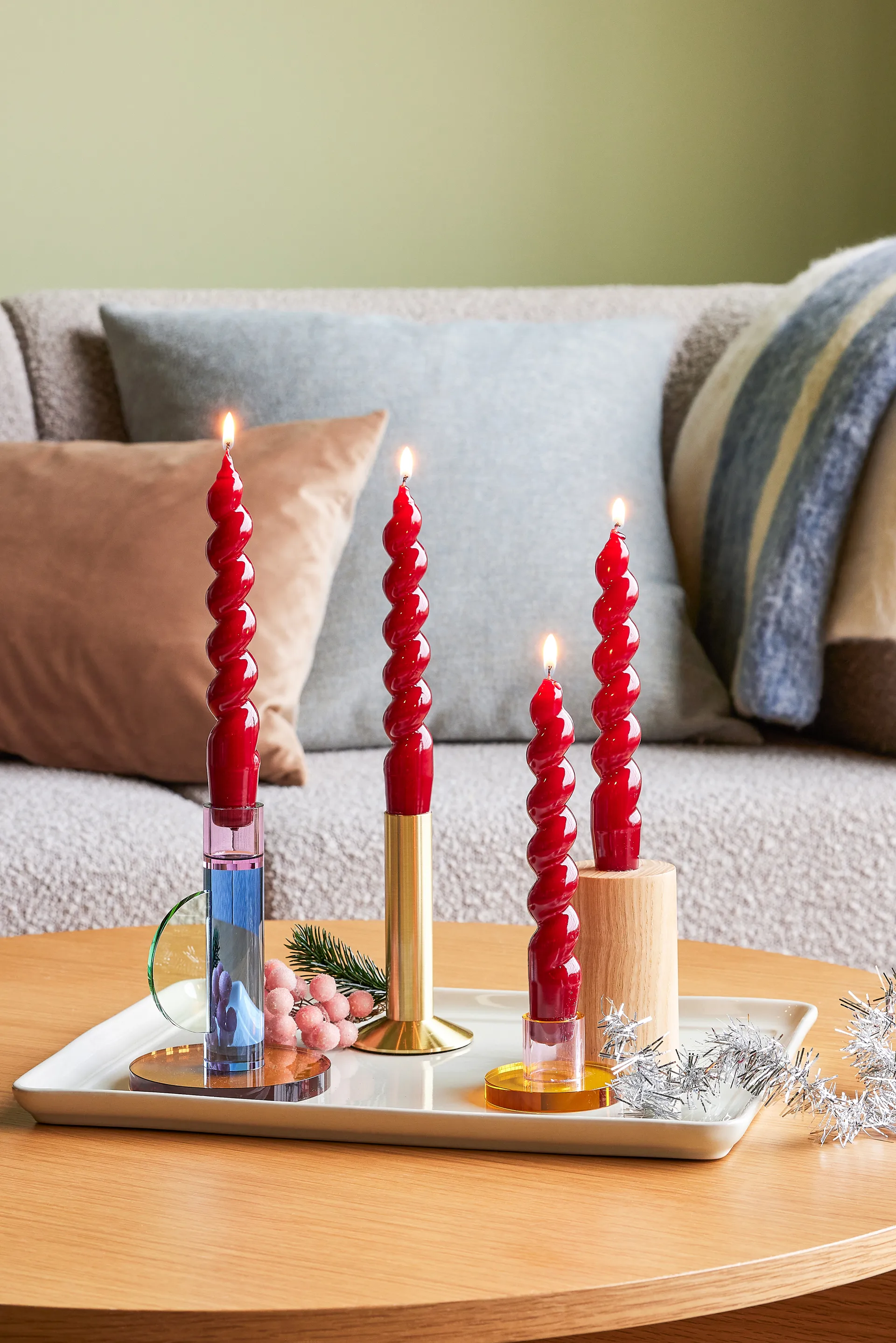 Astra lysestage small, Pink-orange Hübsch Interior