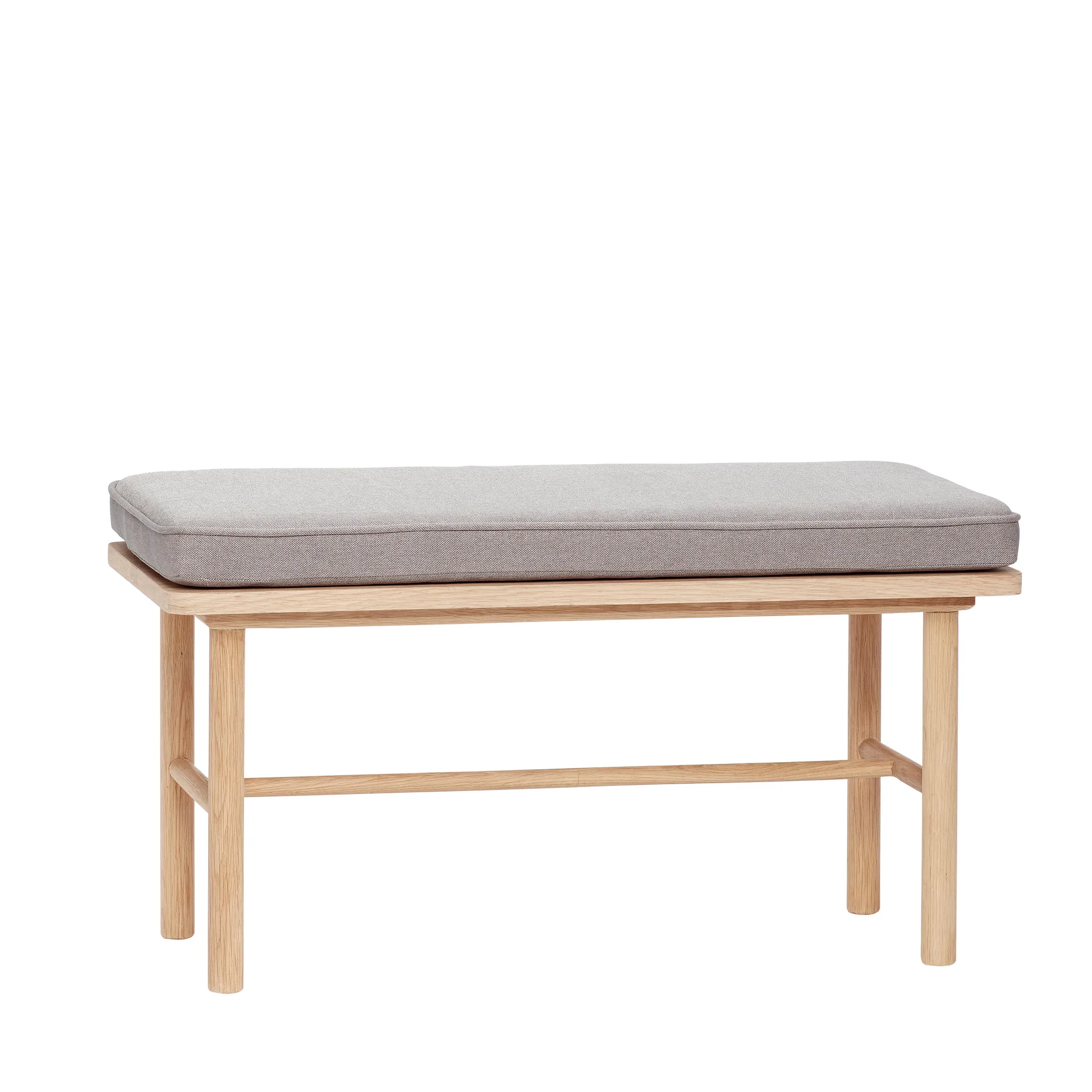 Bænk med pude 40x85 cm, Natur-grå Hübsch