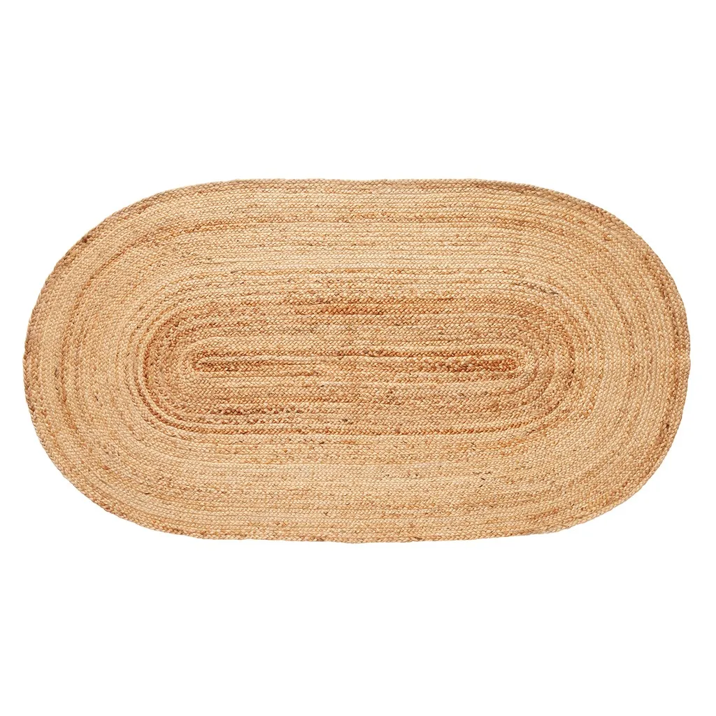 Hübsch Jutetæppe oval 100x200 cm Natur, 100x200 cm