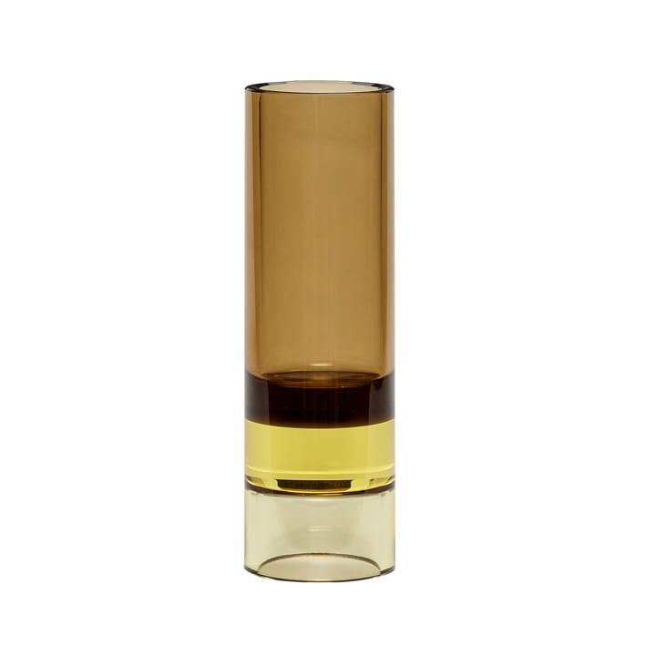 Lysestage vase Ø5 cm - Brun-gul - Hübsch