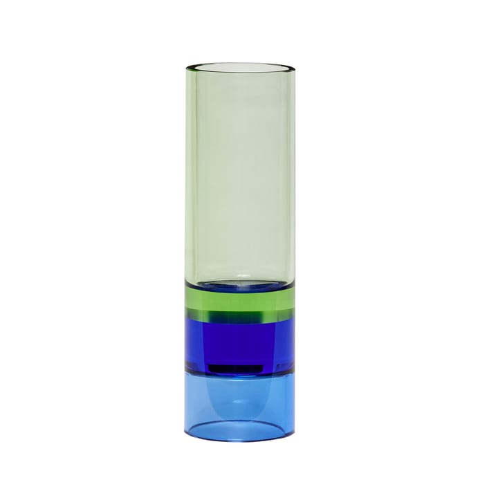 Lysestage vase Ø5 cm - Grøn-blå - Hübsch