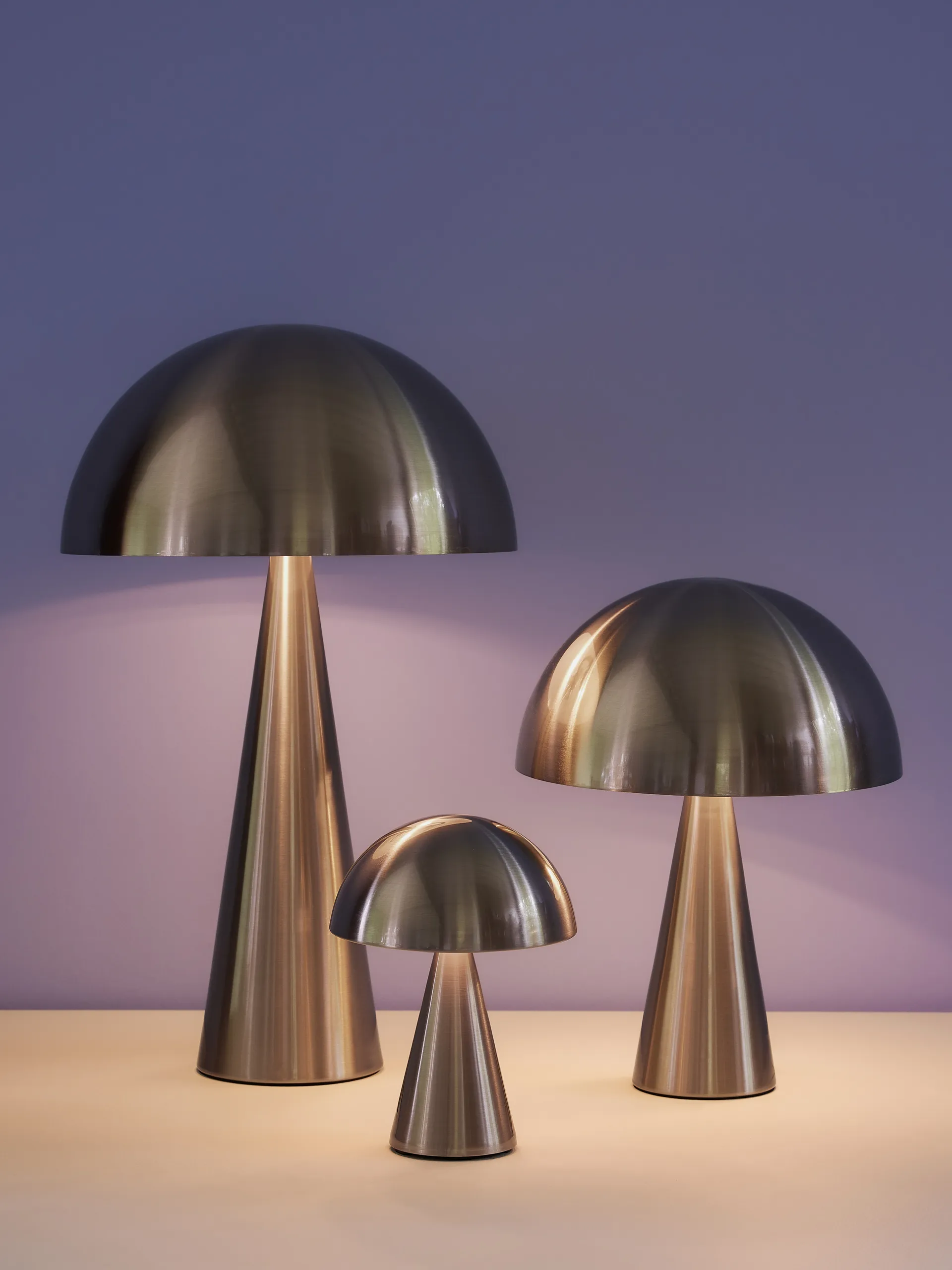 Mush bordlampe, Nikkel, tall 50 cm Hübsch Interior