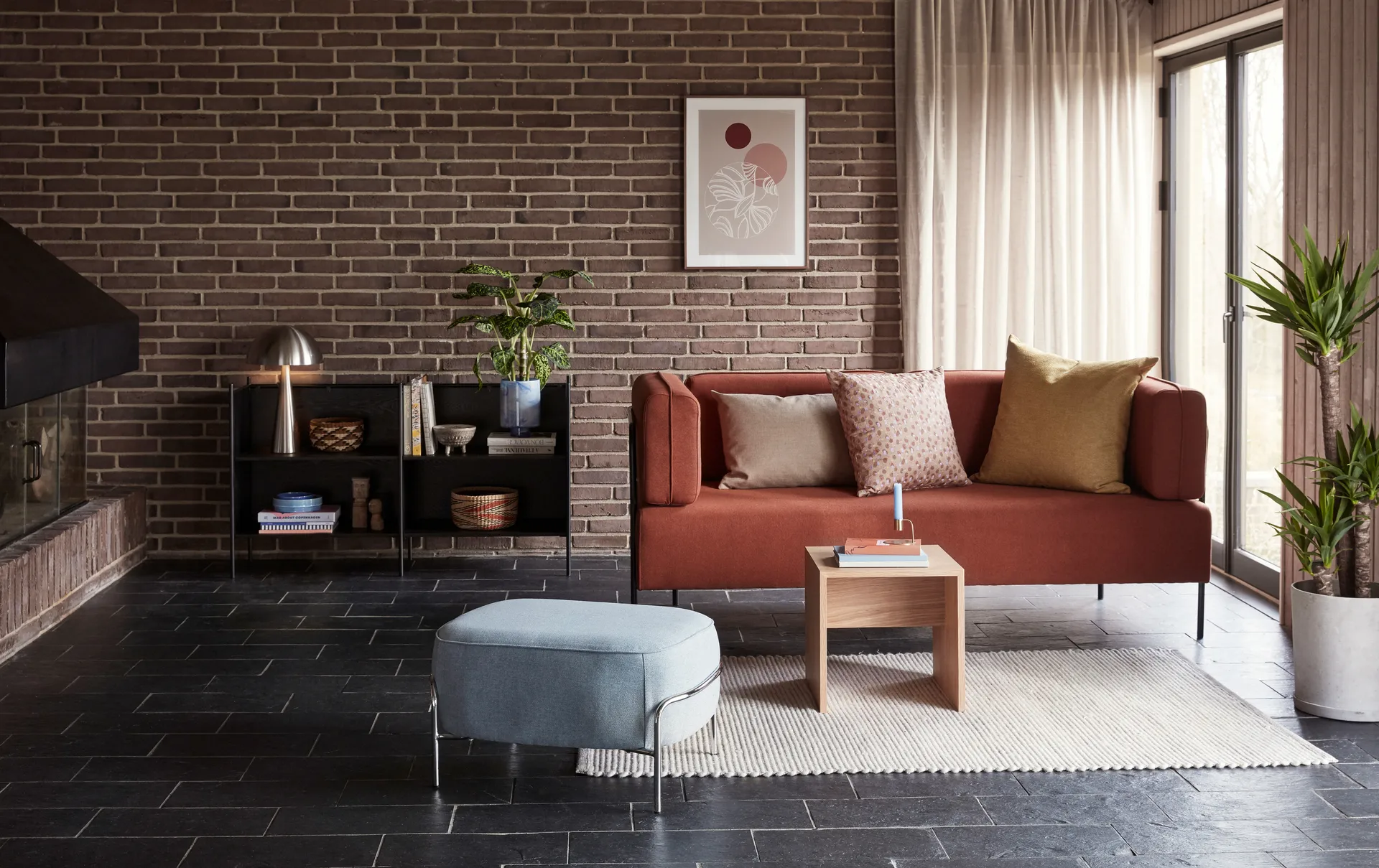 Mush bordlampe tall, Nikkel Hübsch Interior