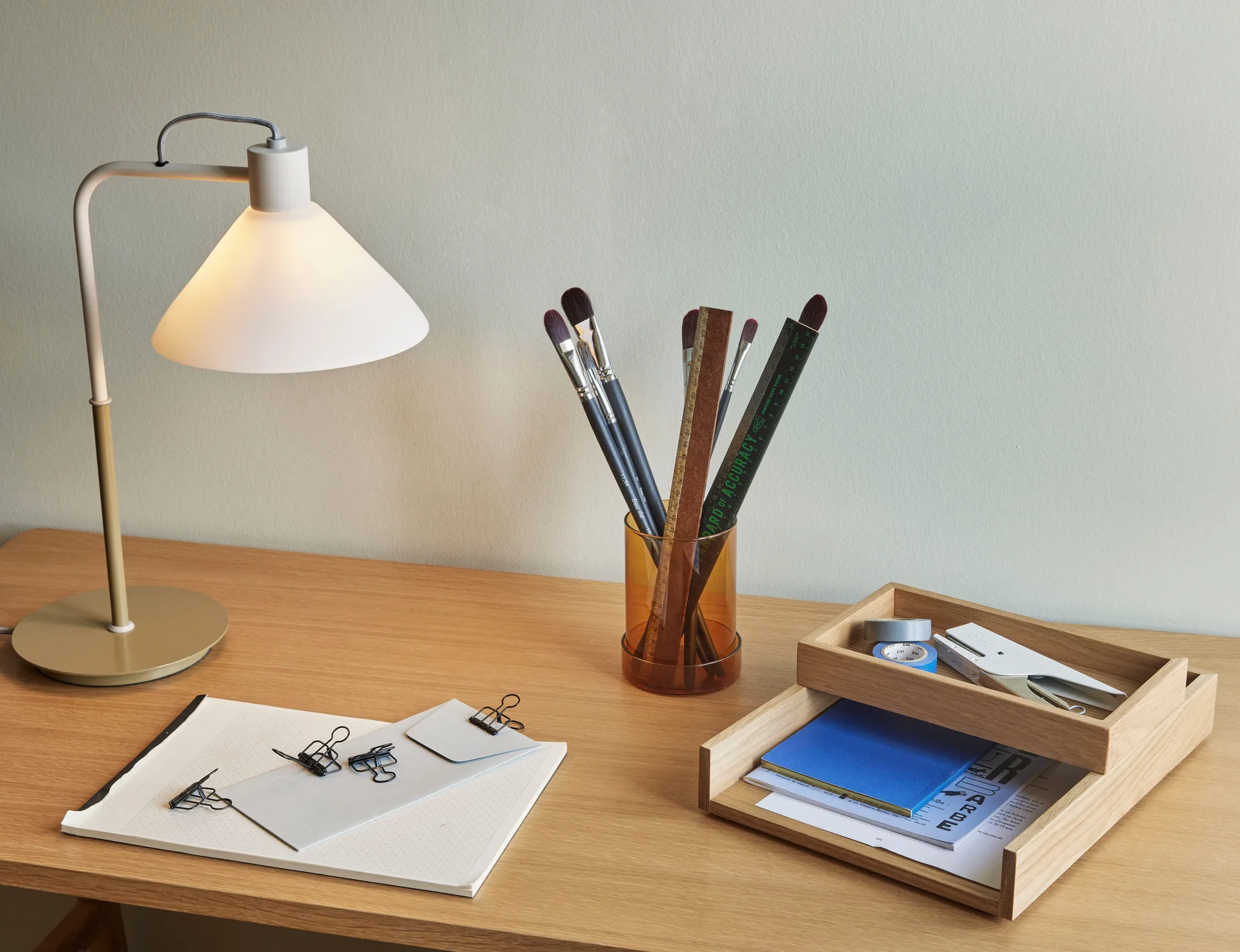 Rail skrivebordsstativ 2 dele, Natur Hübsch Interior