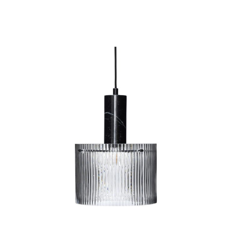 Hübsch Revolve loftlampe Ø25 cm Marmor-sort-klar