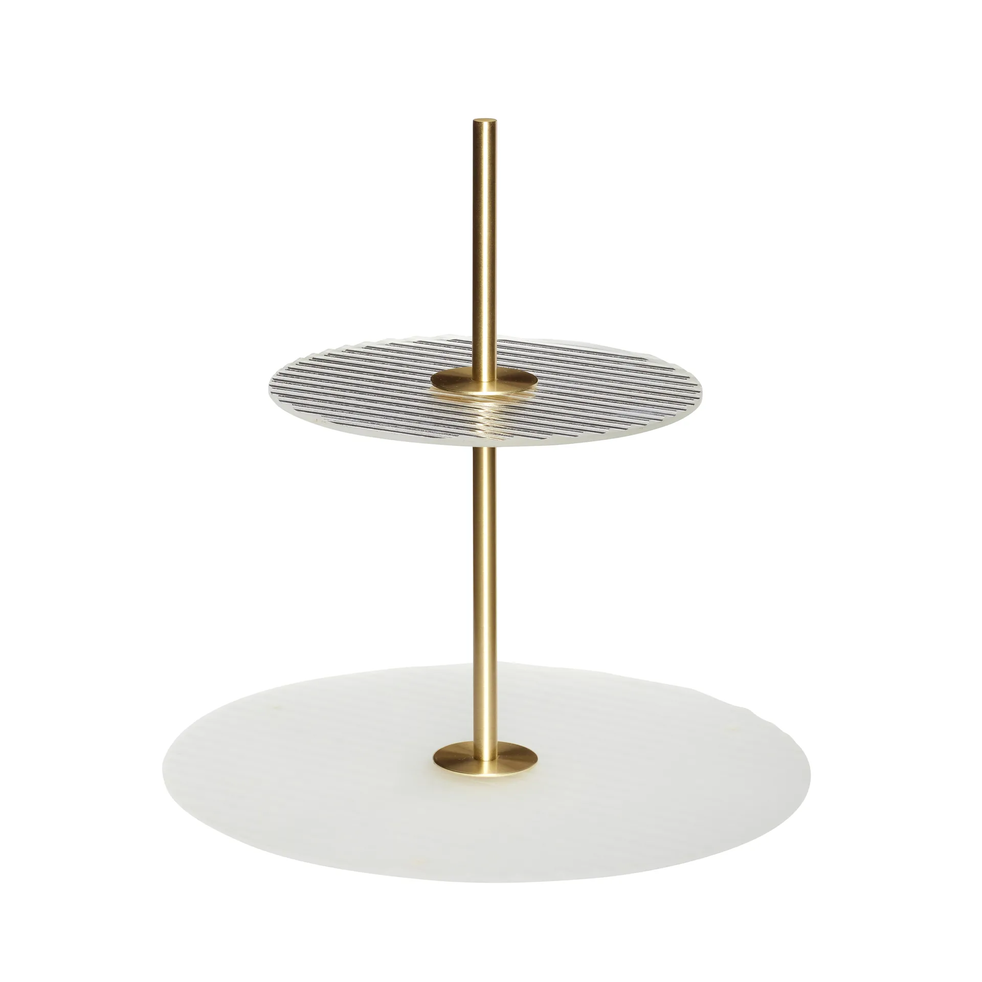 Ripple kagetallerken Ø30 cm, Glas-metal-frostet-klar-messing Hübsch Interior