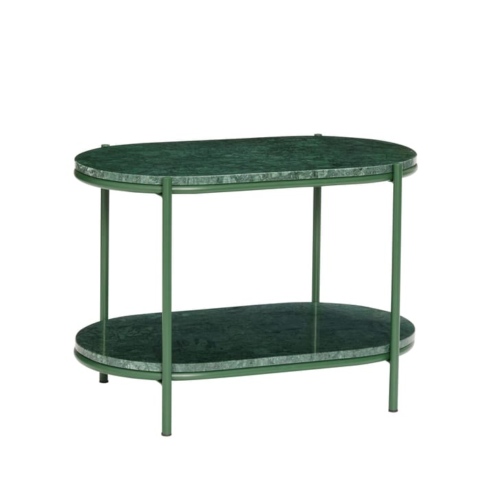 Sidebord 58x40 cm - Metal-grøn-marmor - Hübsch