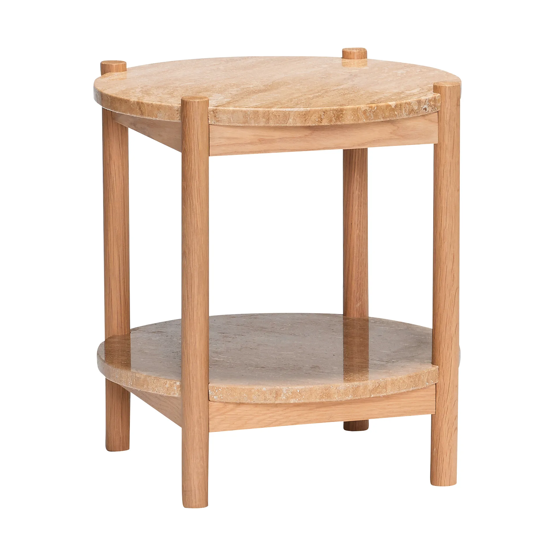 Trava sidebord, Eg-travertin Hübsch Interior