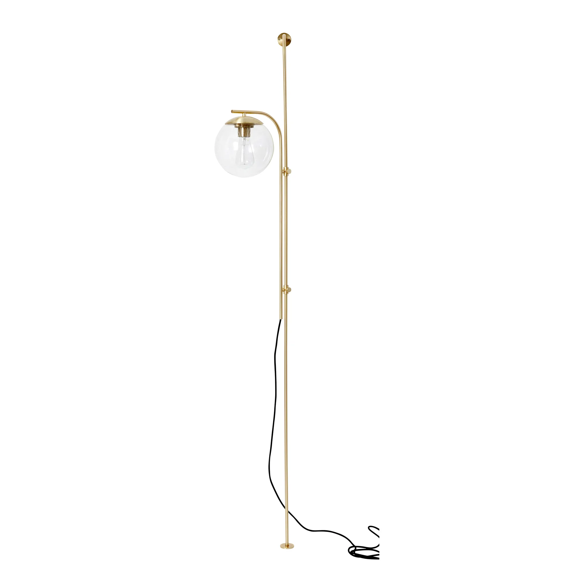 Væglampe 182 cm, Metal-glas-messing-klar Hübsch Interior