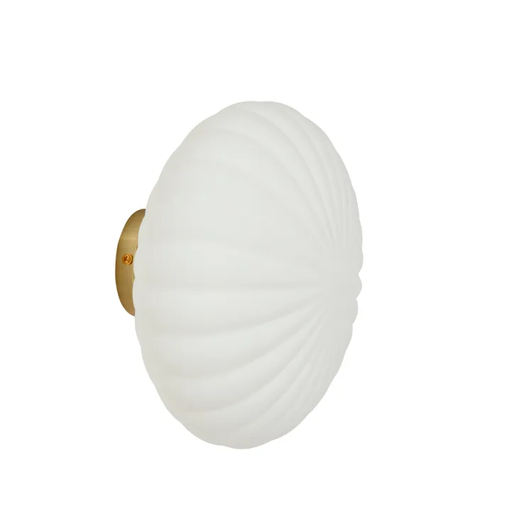 Væglampe - Hvid-messing - Hübsch