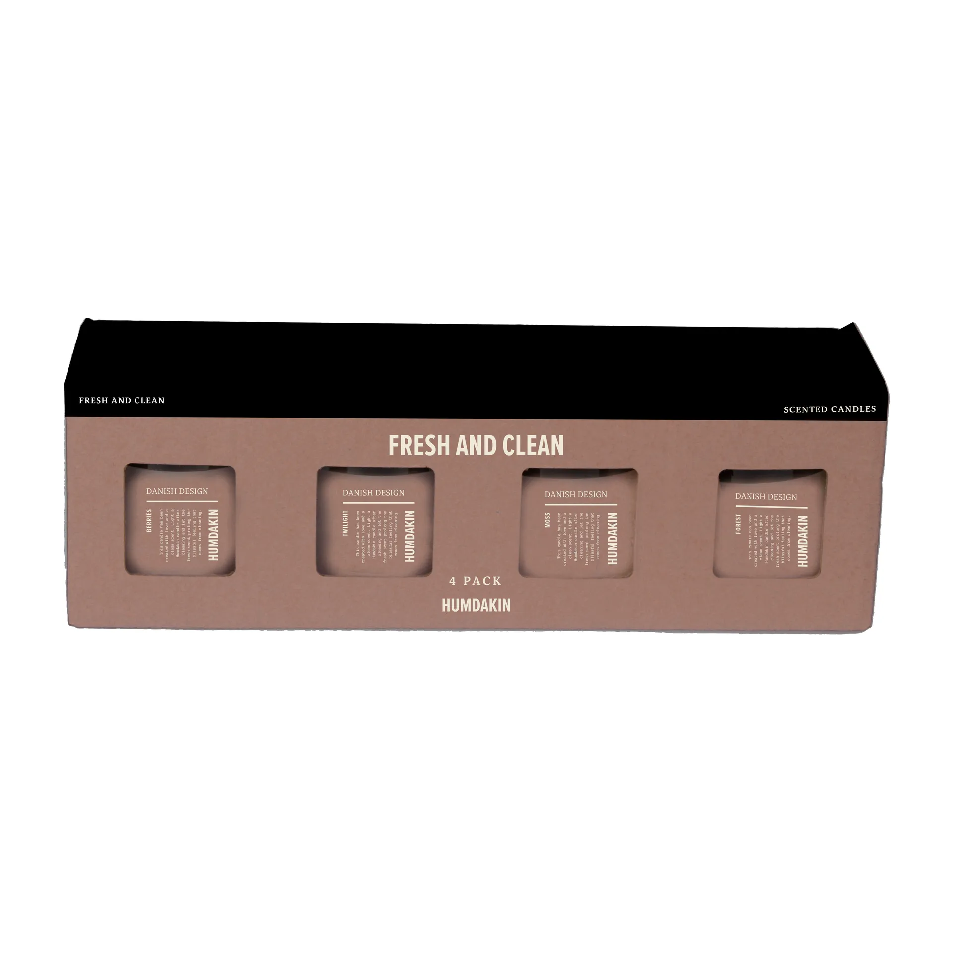 Humdakin duftlys 4-pak, Fresh and Clean - Pink Humdakin