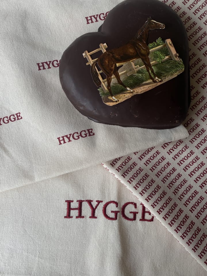 Humdakin Hygge viskestykke, Offwhite/Red Humdakin