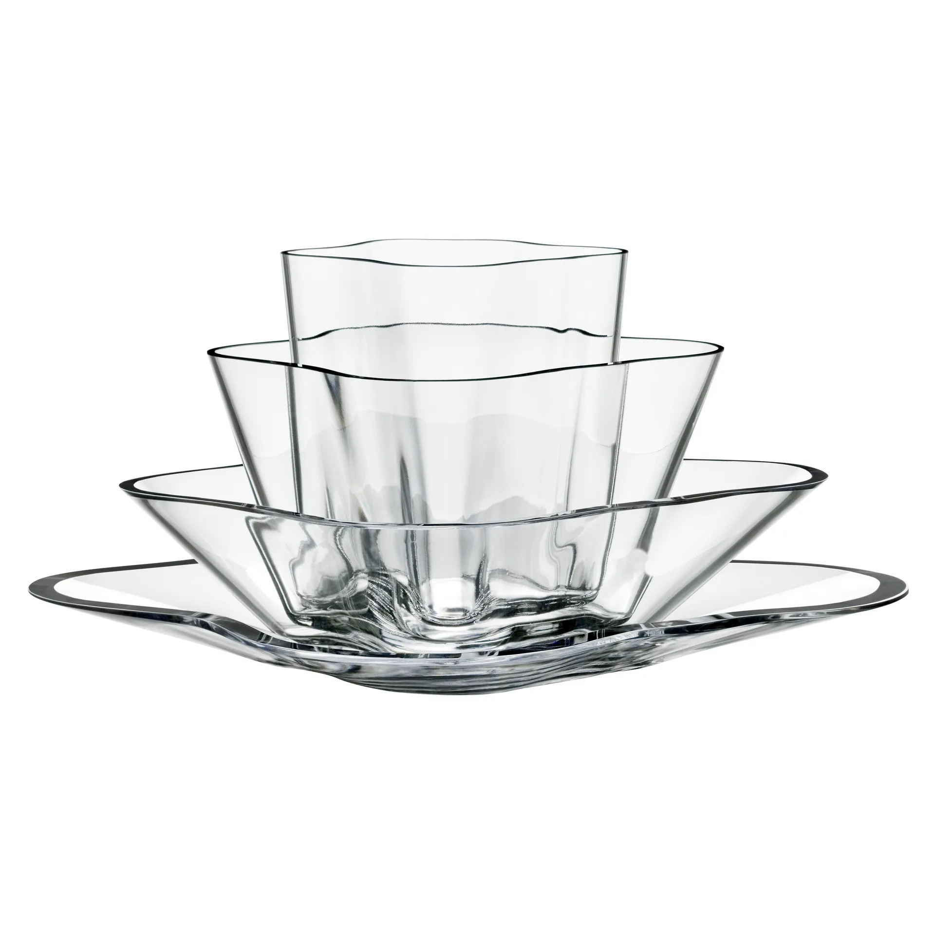 Alvar Aalto vase blomst 4 dele, Klar Iittala