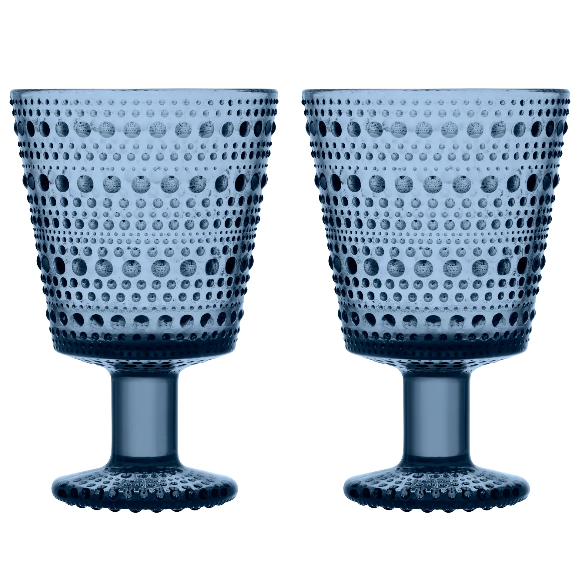 Kastehelmi glas på fod 26cl 2 stk, Regn (blå) Iittala
