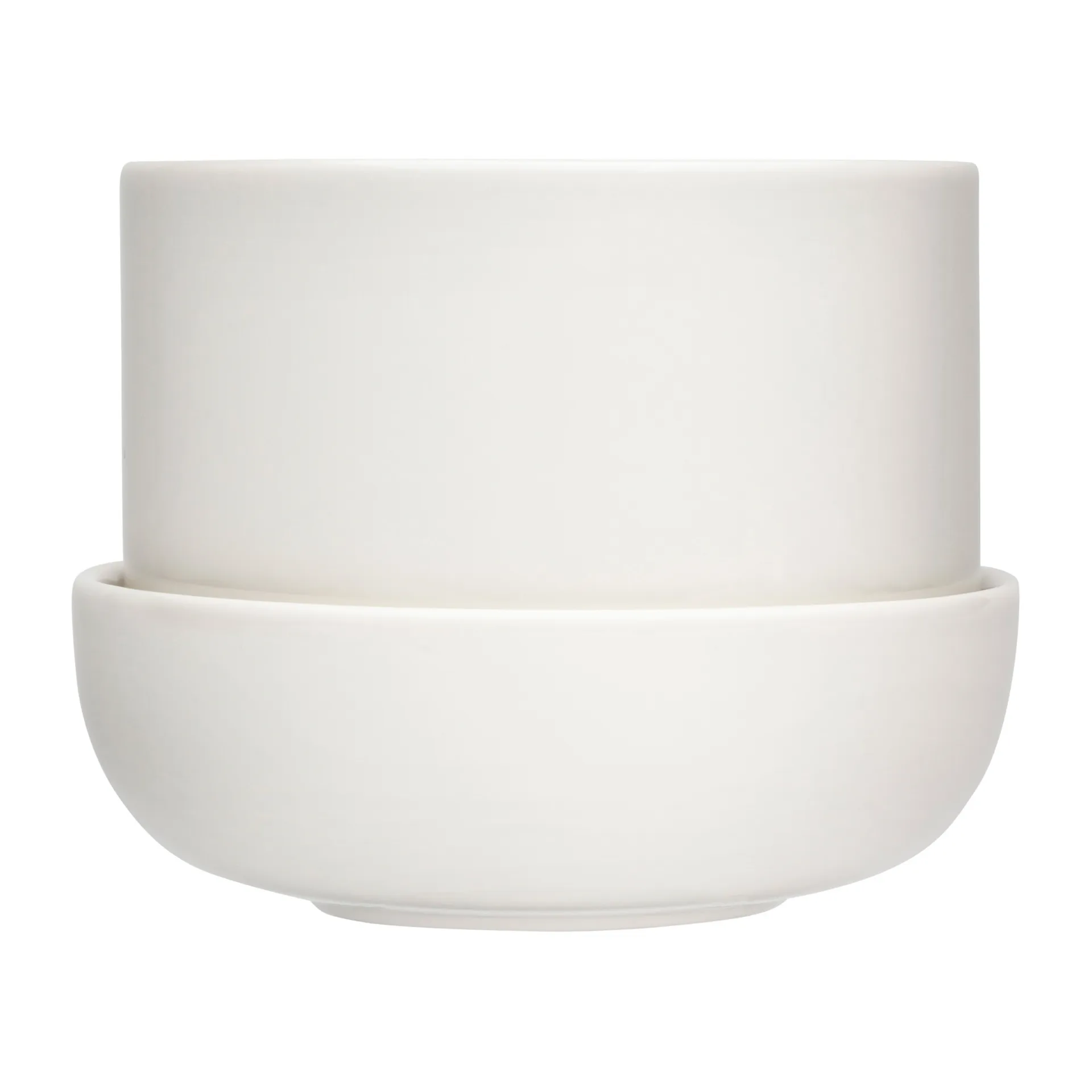 Nappula krukke med underskål Ø17 cm h13 cm, Hvid Iittala