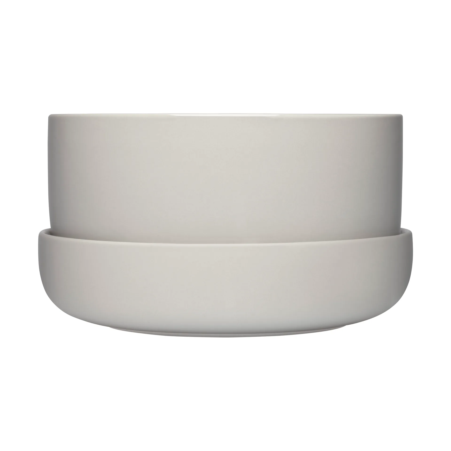 Nappula krukke med underskål Ø24 cm h13 cm, Lysegrå Iittala