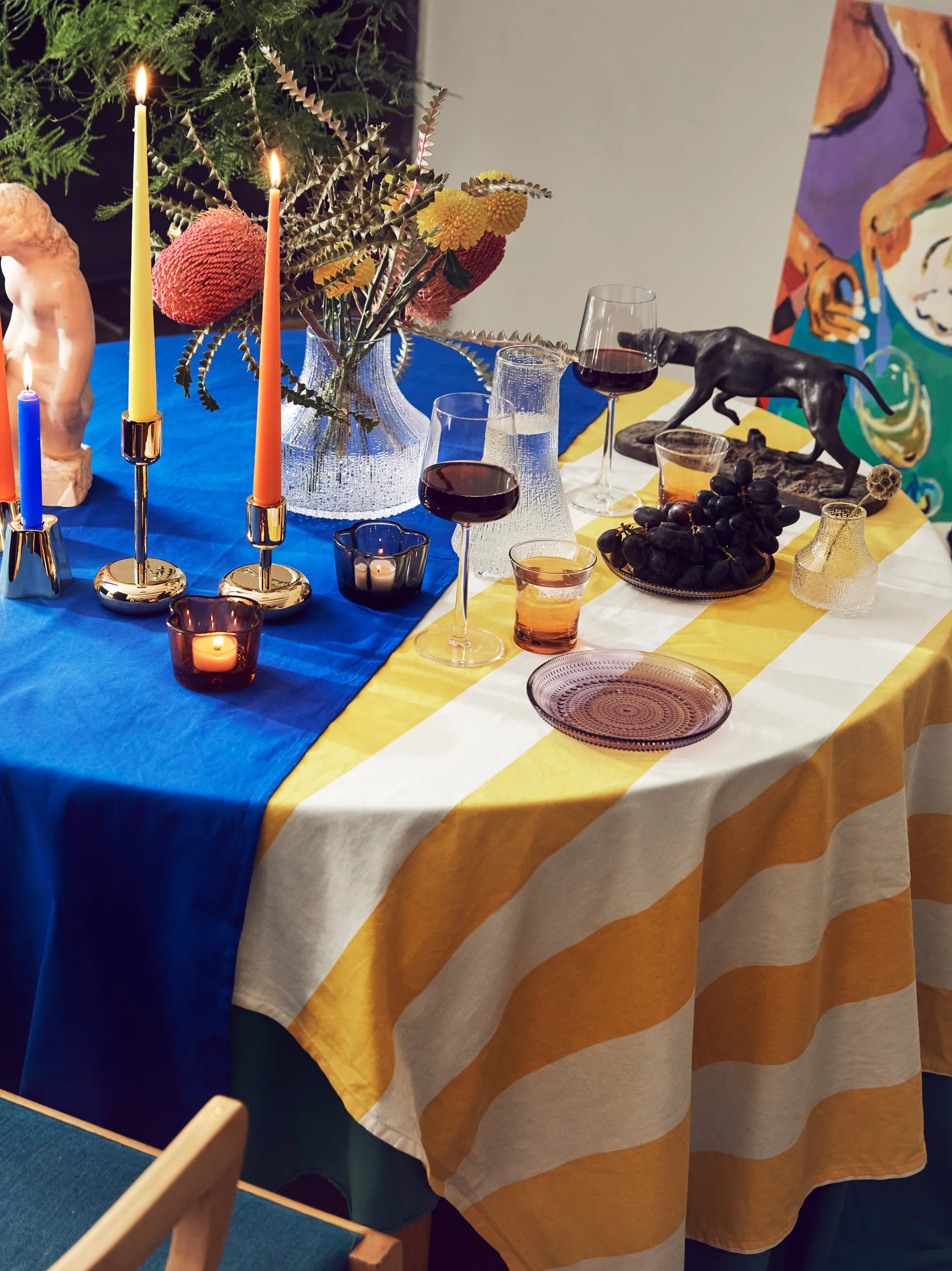 Nappula lysestage messing, lille 107 mm Iittala