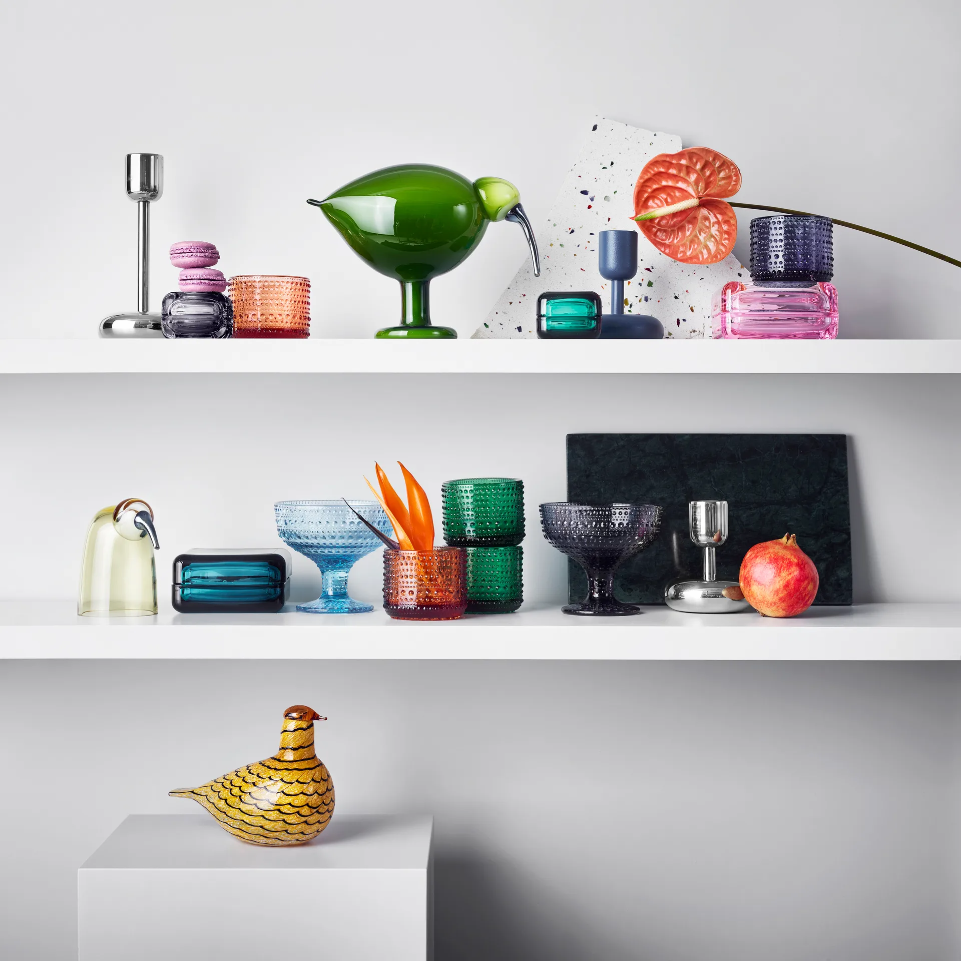 Nappula lysestage stål, stor 183 mm Iittala