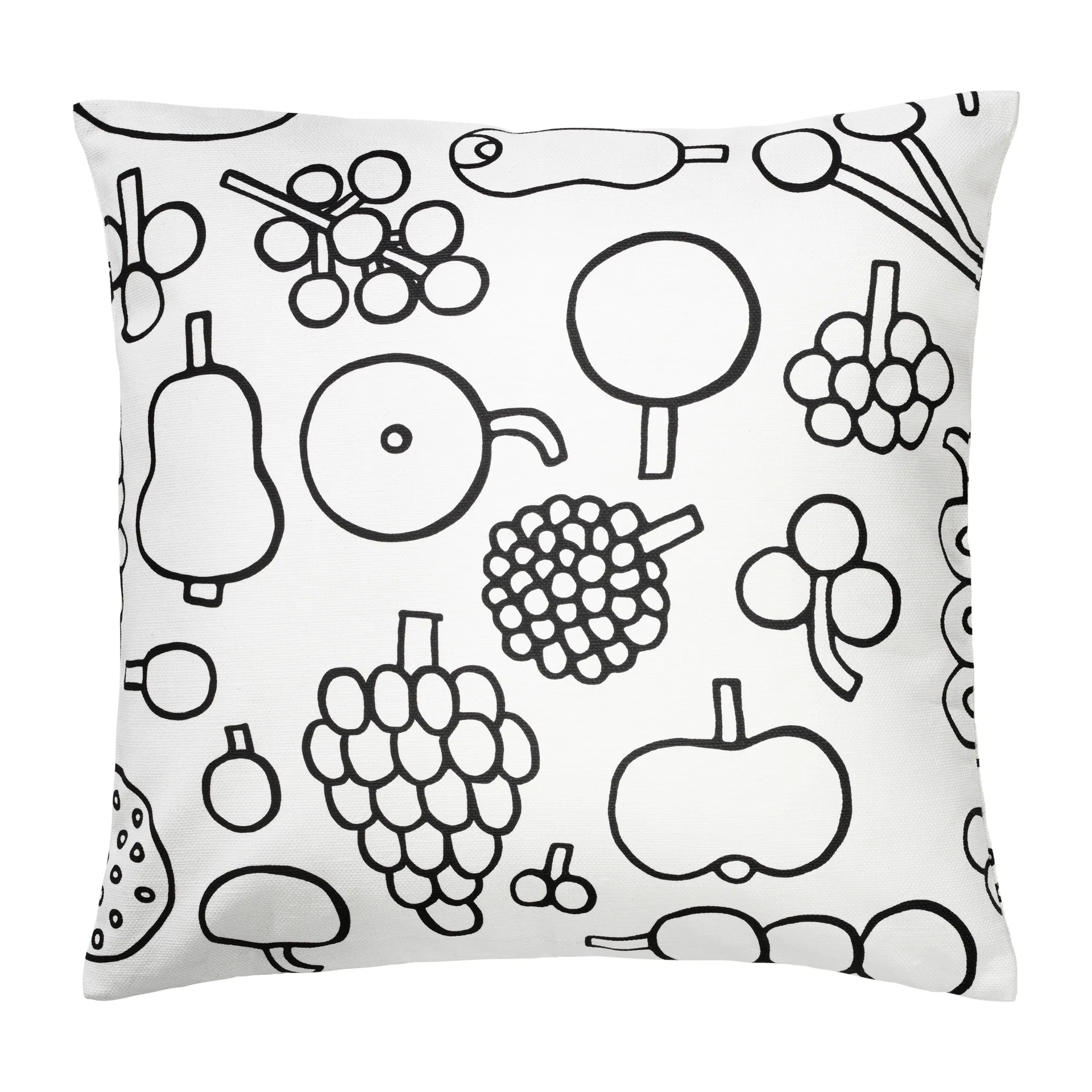 Oiva Toikka Frutta pudebetræk 47x47 cm, Sort Iittala
