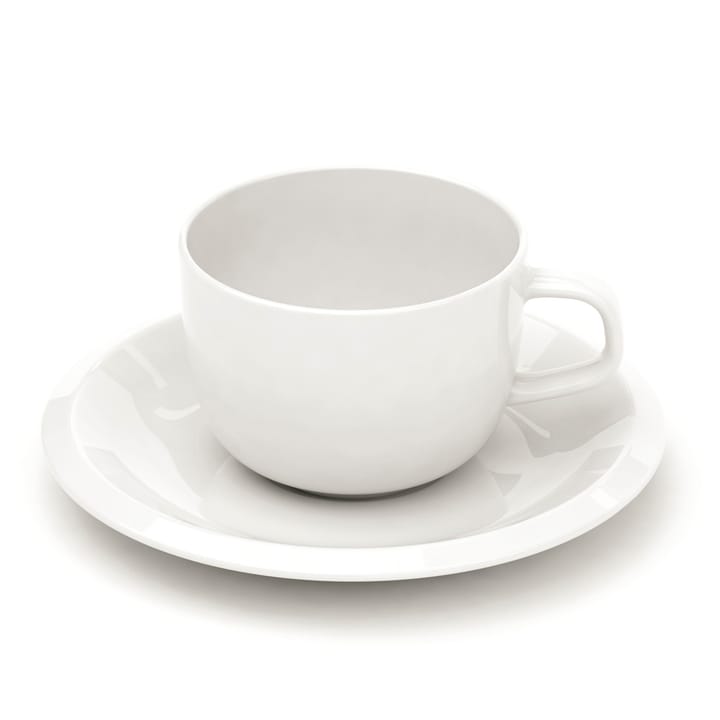 Raami kaffekop med underkop, Hvid Iittala