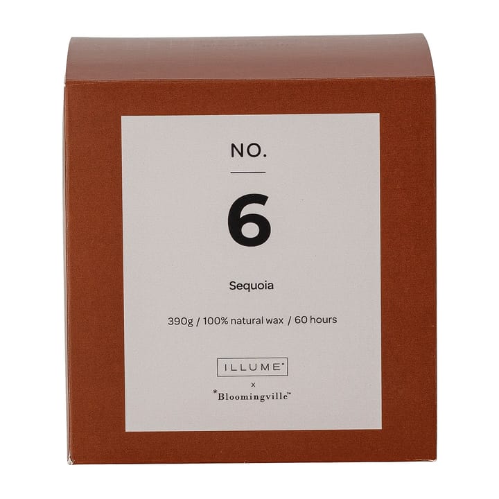 NO. 6 Sequoia duftlys, 390 g + Gaveæske Illume x Bloomingville