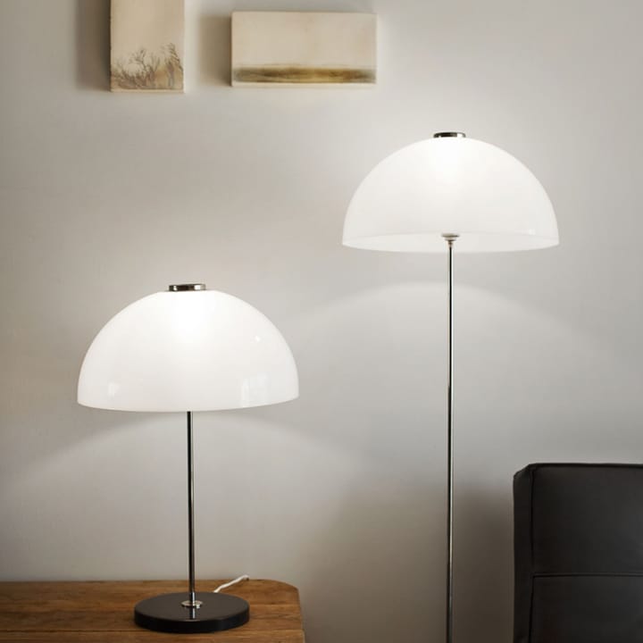 Kupoli bordlampe, Sort, metaldetaljer, hvid skærm Innolux