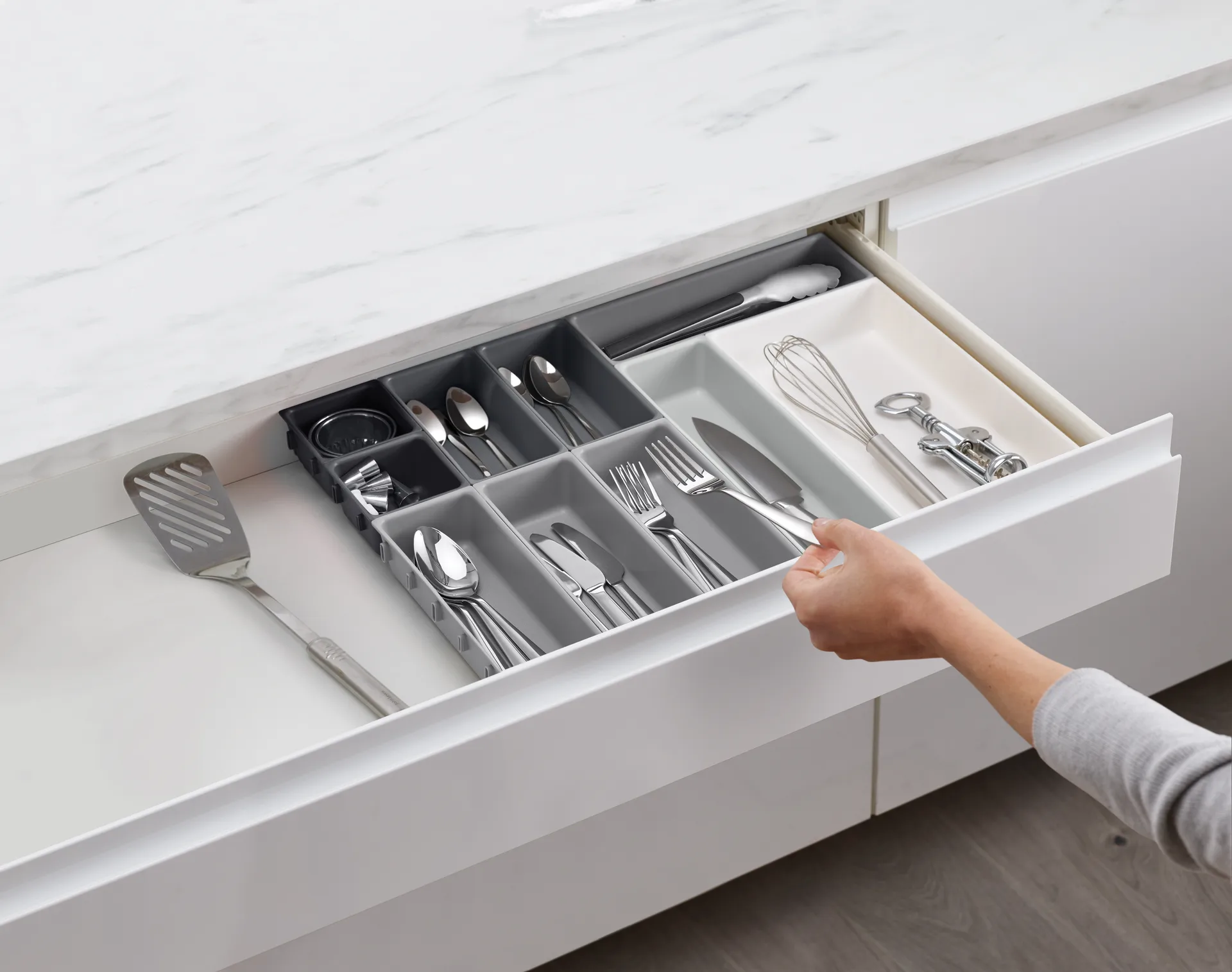 Blox bestikæske 10 dele, Grå Joseph Joseph