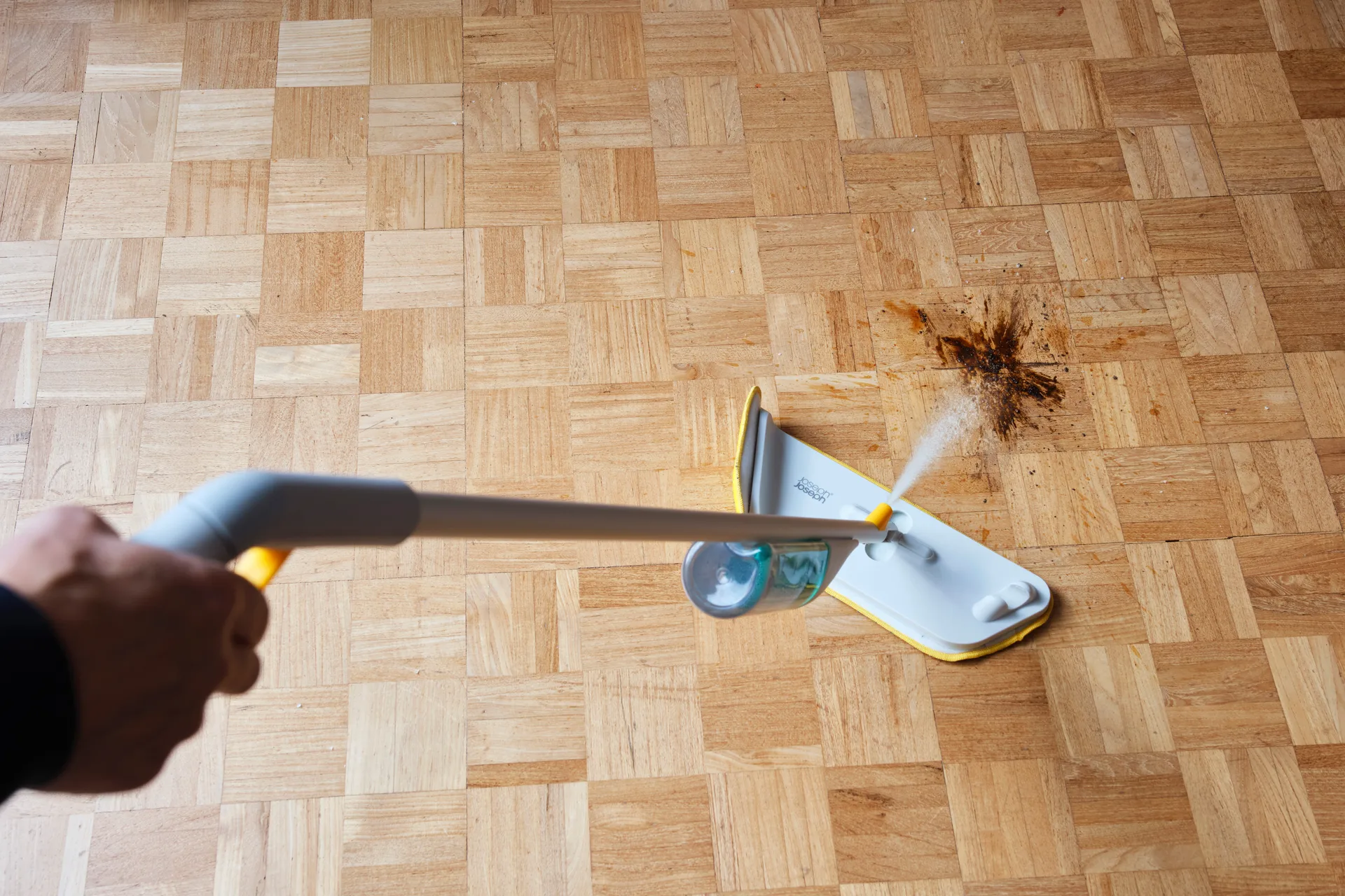 Cleantech 2-i-1 gulvmoppe med skrubbe, Light Stone Joseph Joseph