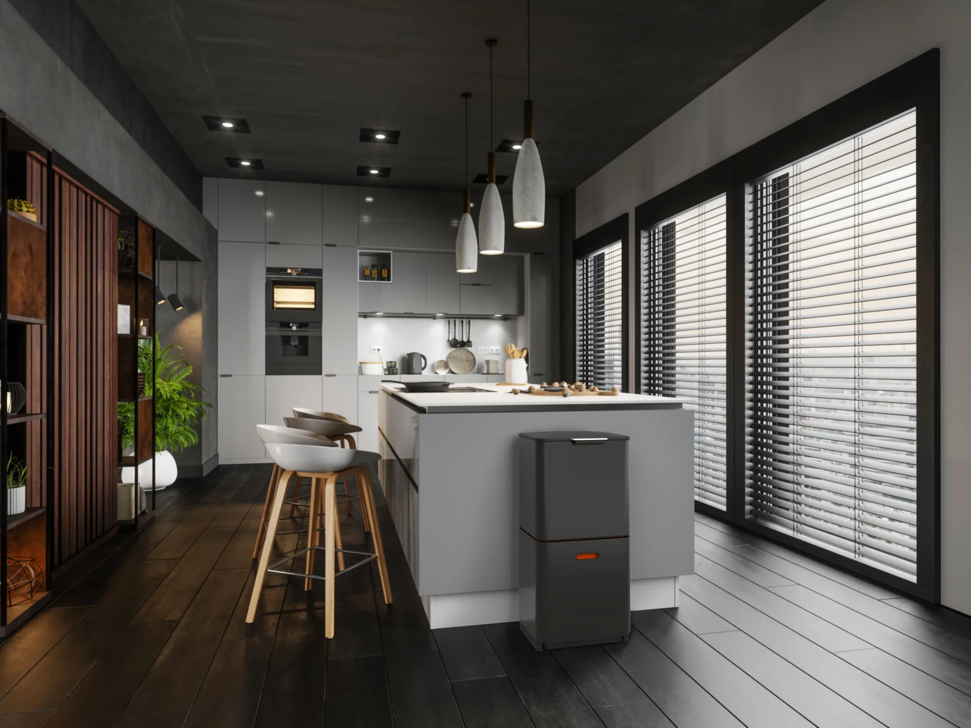 Joseph Joseph Totem Max skraldespand 60 L, Carbon black Joseph Joseph