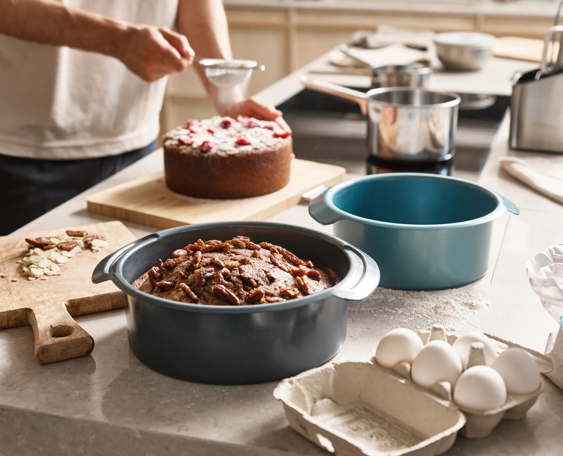 Nest bake rundt bageform 2 dele, Blå Joseph Joseph