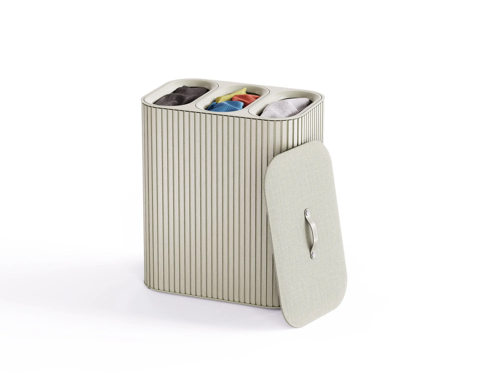 Tota Trio Luxe vasketøjskurv 90 L, Ecru Joseph Joseph