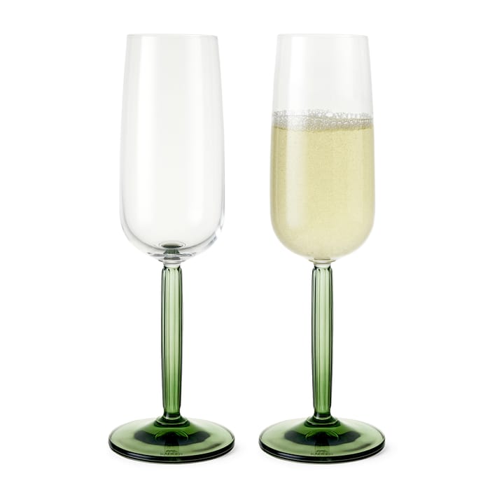 Hammershøi Champagneglas 24 cl 2-pak, Grøn Kähler